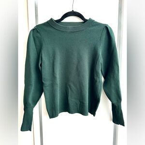 HM crew neck deep forest green knit sweater size SMALL